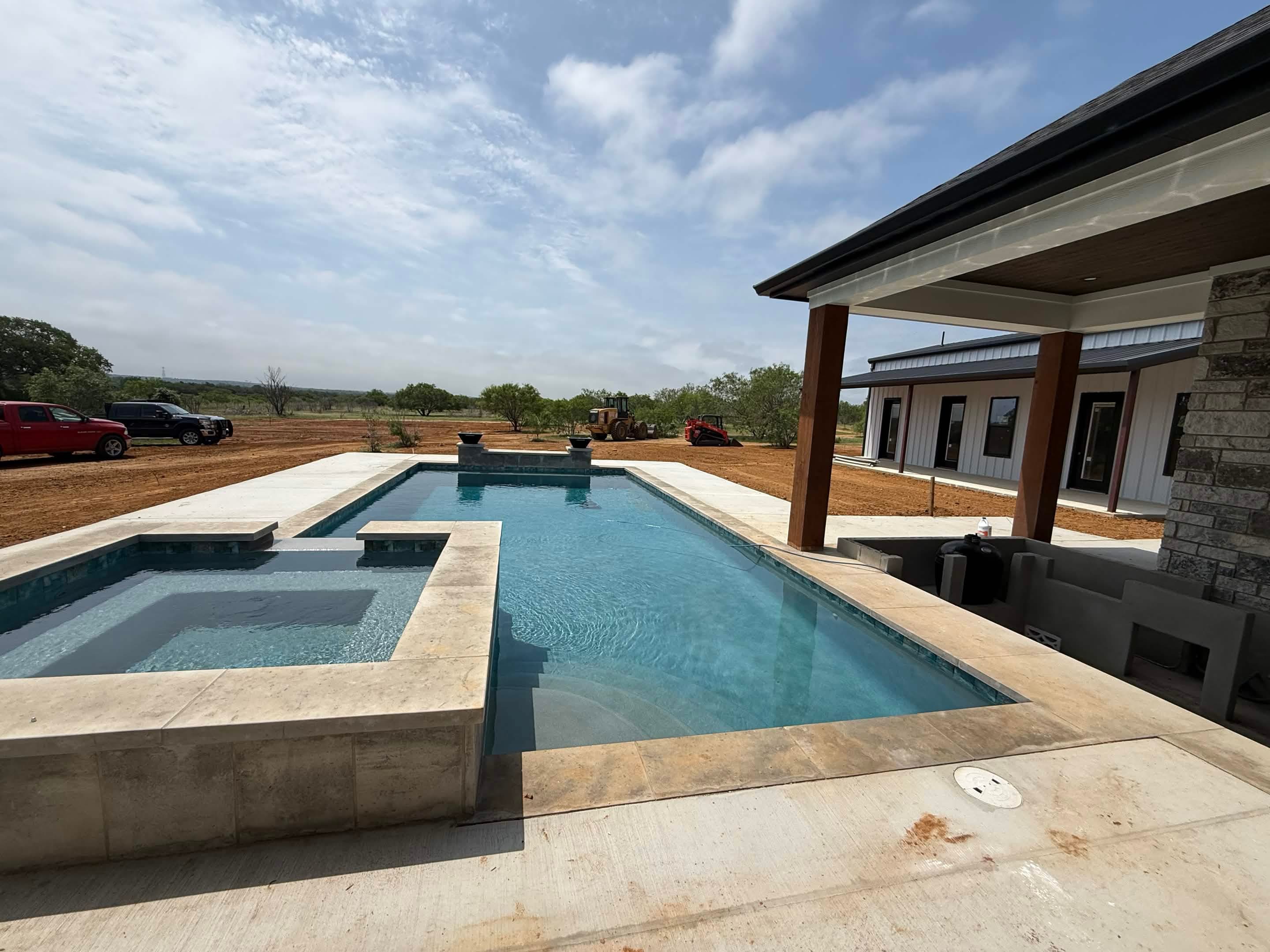 Modern pool and house — Turner Custom Pools craftsmanship